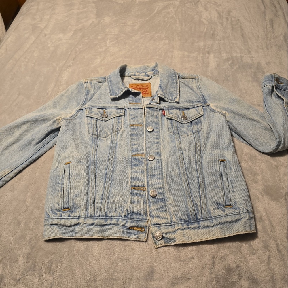 Levi's Women's Blue Trucker Denim Jacket Button Front Size S Factory Sample